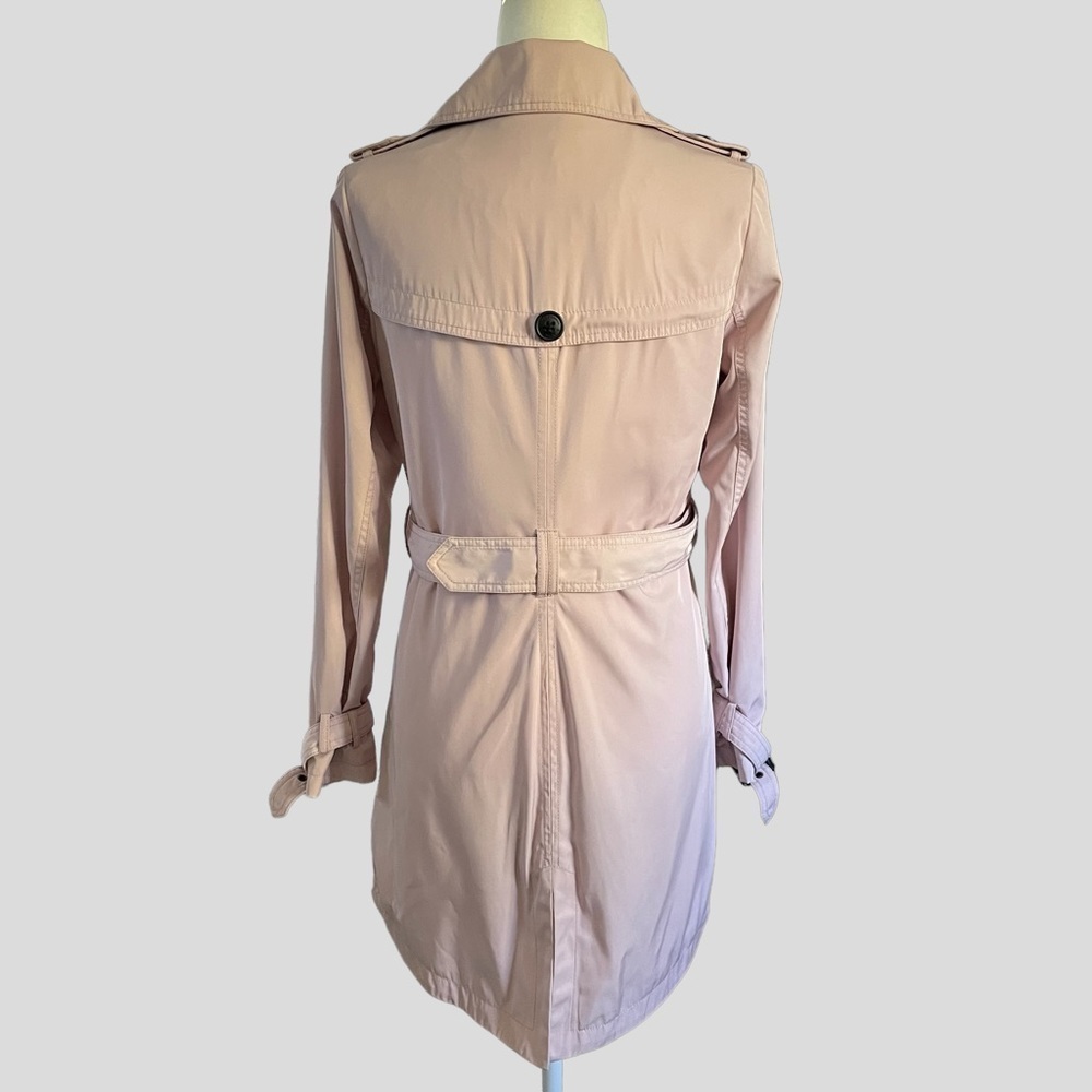 𝅺bcbgeneration Double Breasted Spring Trench Coat Waterproof Pink Size S - Picture 11 of 16